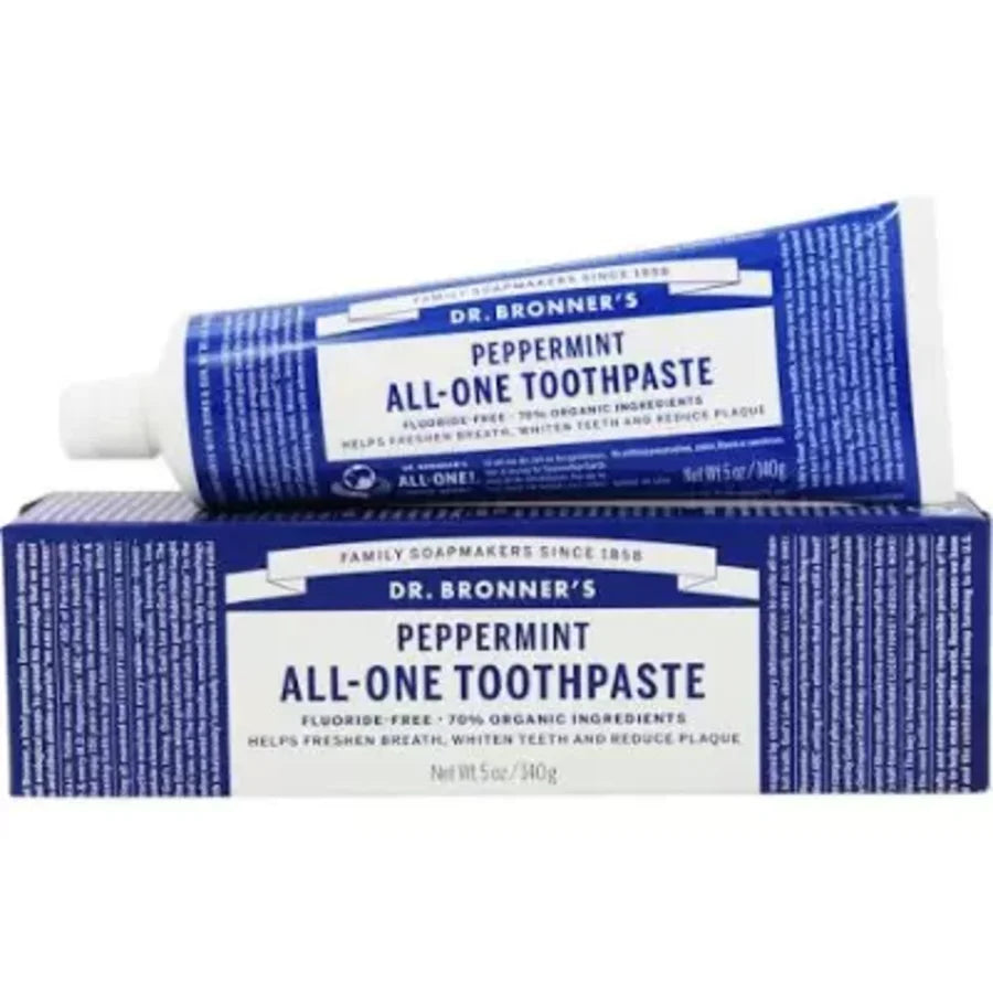 Dr bronner peppermint toothpaste flouride free 140 g