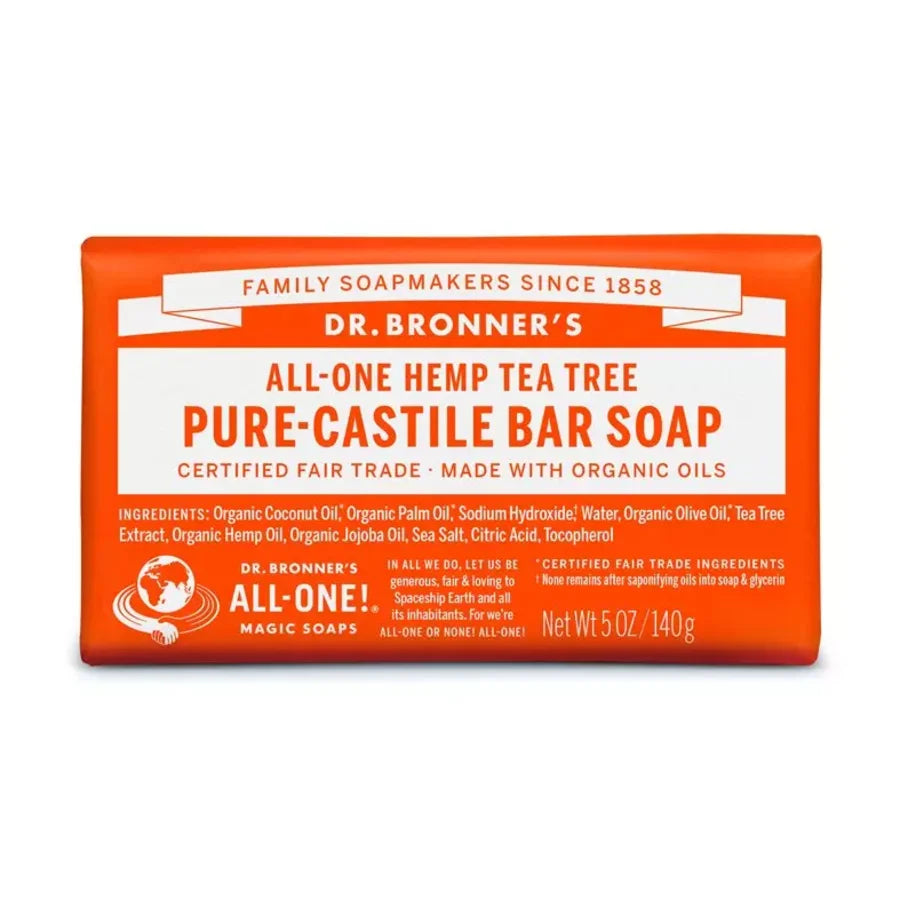 Dr Bronner pure castile såpestykke tea tree 140 g