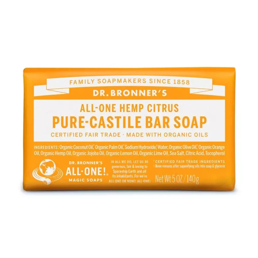 Dr Bronner pure castile såpestykke citrus 140 g