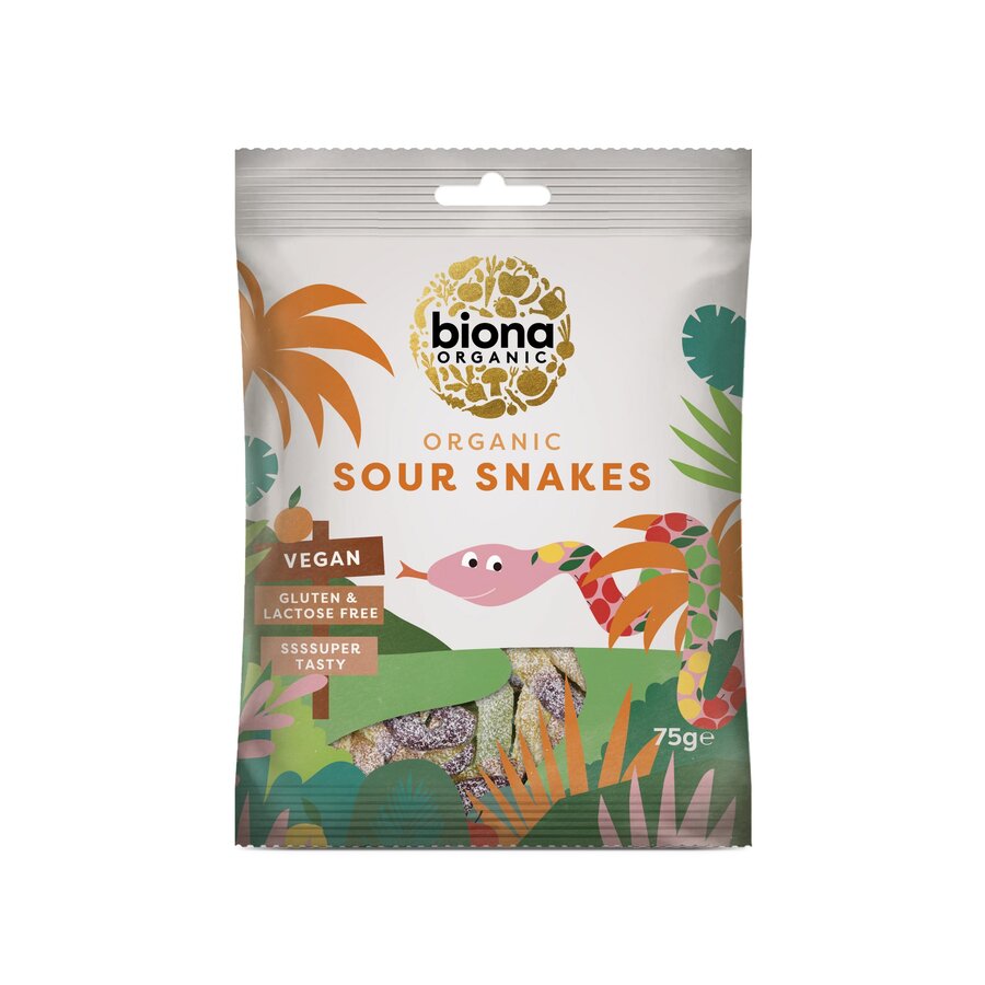 Biona sour snakes 75 g