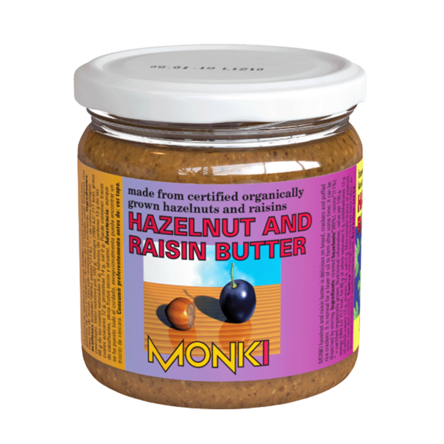 Monki Hasselnøtter & Rosiner U/Salt Øko 330gr