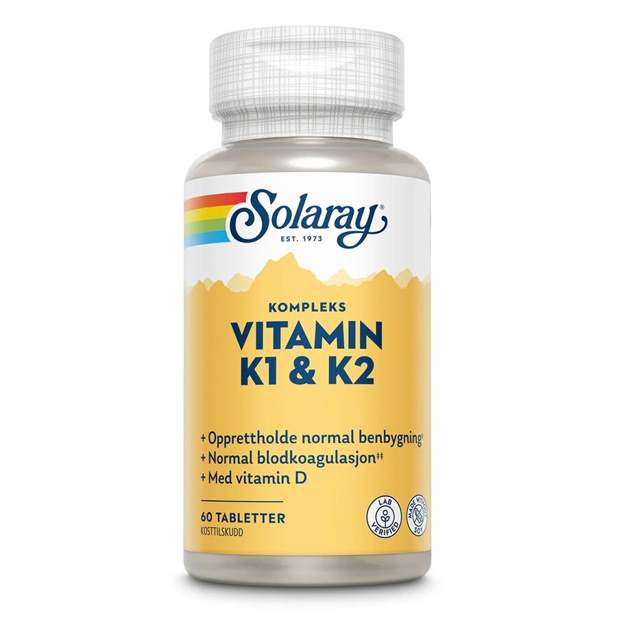 SOLARAY Vitamin K1 & K2 60 tabletter