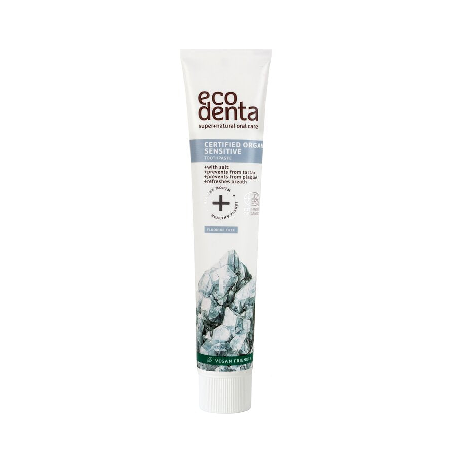 Ecodenta Tannkrem Sensitiv m/salt u/fluor 75ml
