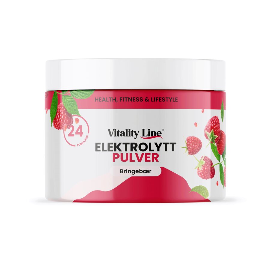 Vitality line elektrolyttpulver bringebær 120 g