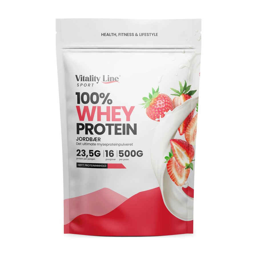 Vitality Line Sport 100% myseprotein jordbær 500 g