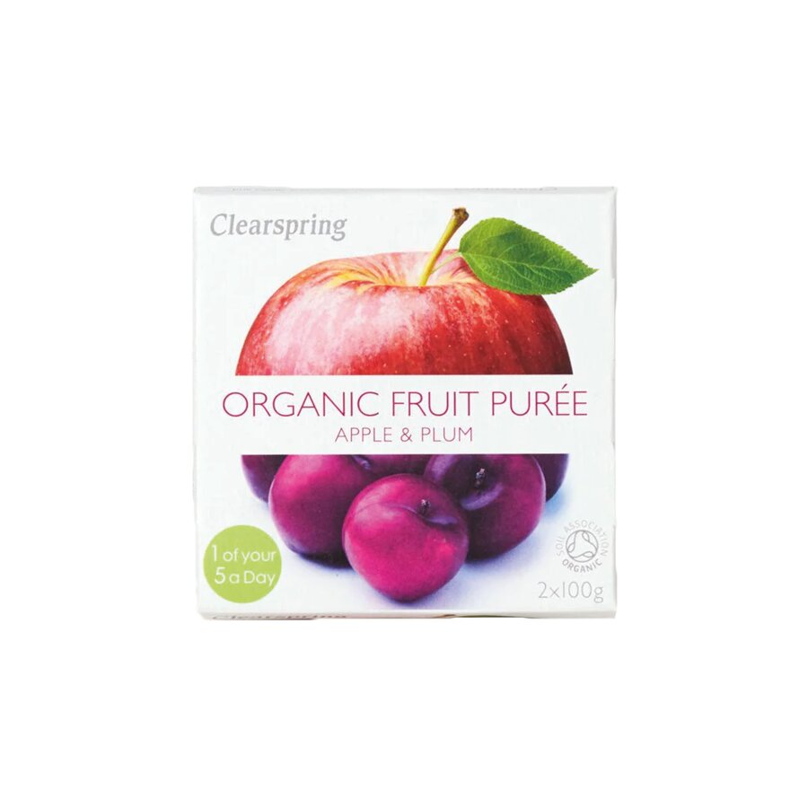 Clearspring fruktpuré eple & plomme 2x100 g