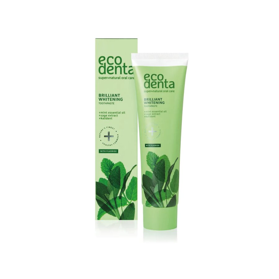 Ecodenta brilliant whitening tannkrem m/fluor 100 ml