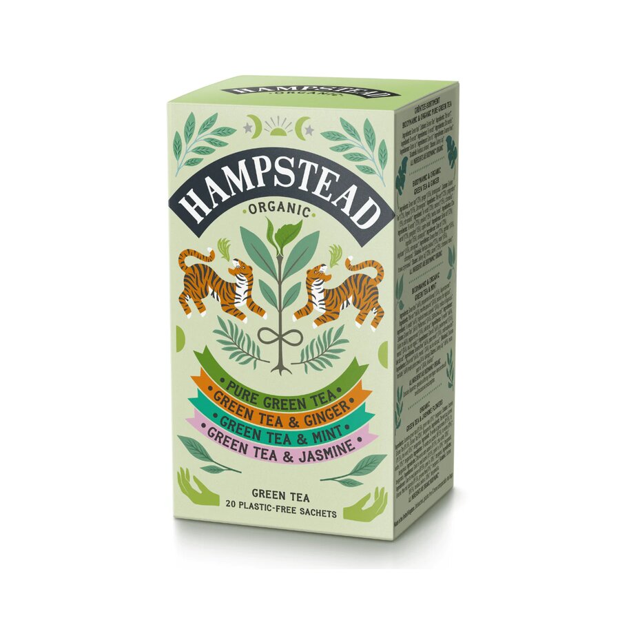 Hampstead Tea økologisk grønn te kolleksjon 20 poser