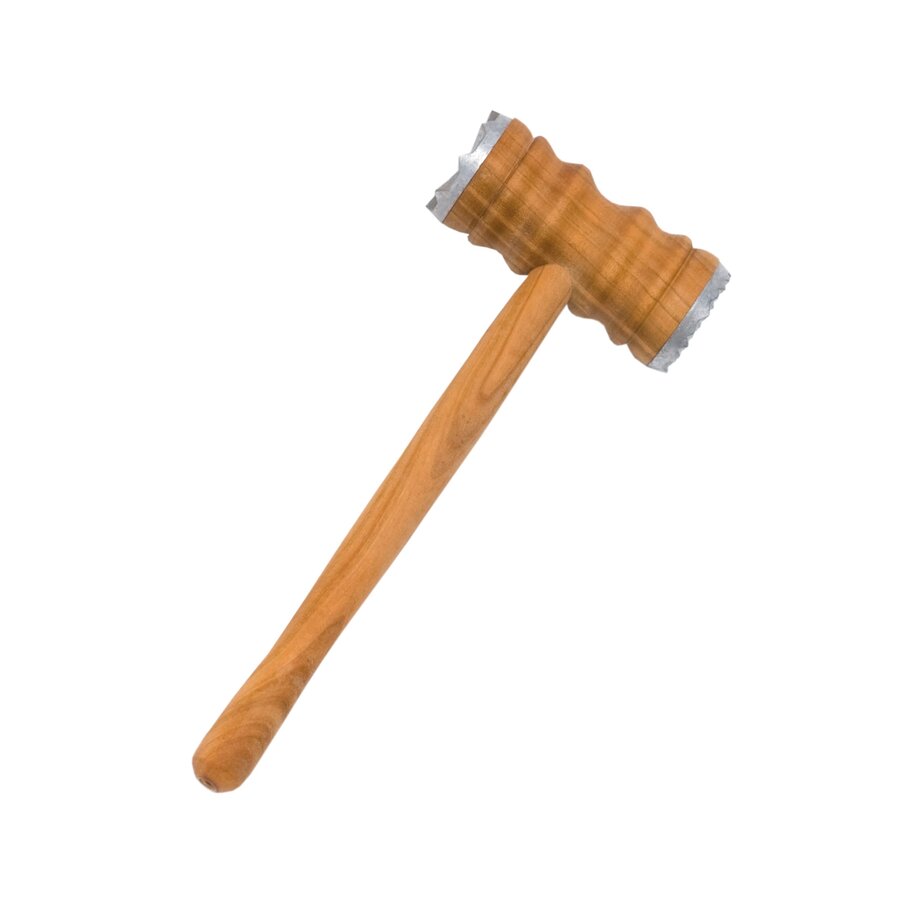 Tre kjøtthammer i kirsebærtre og metall 28 cm