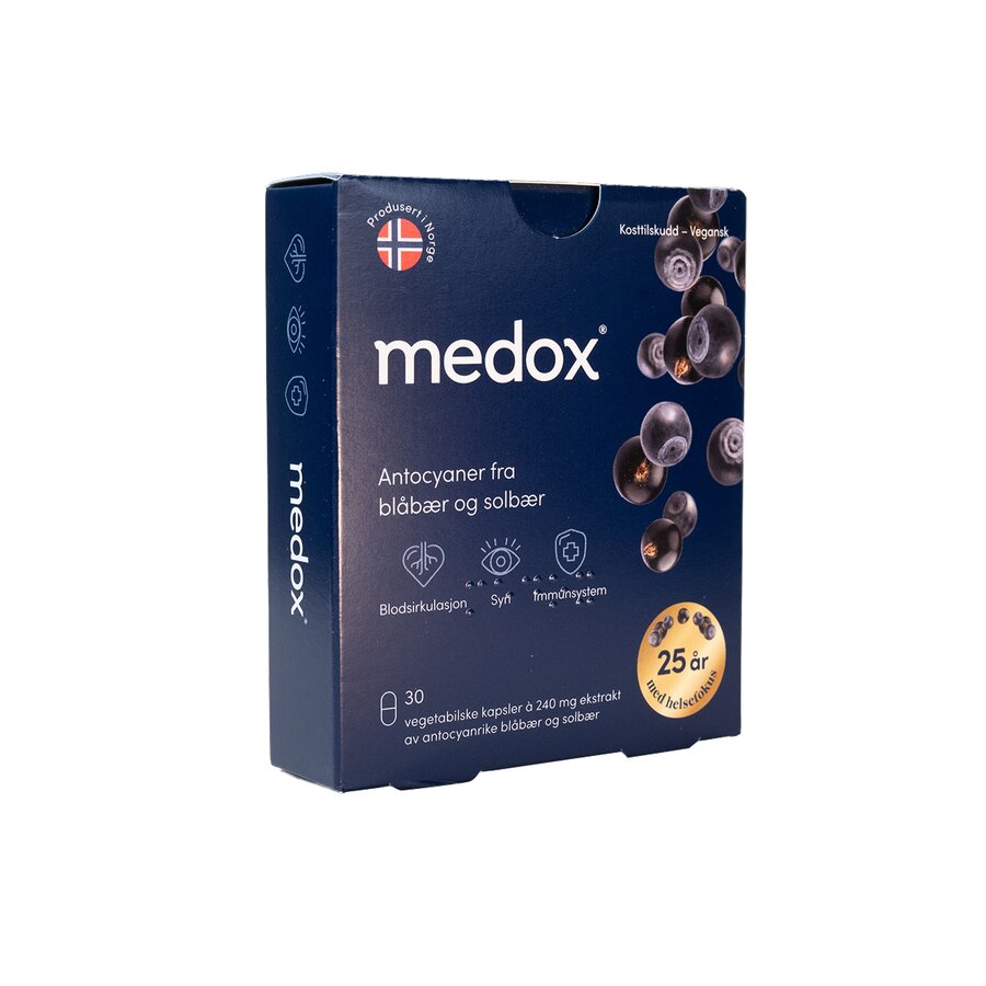 Medox antocyanrike blåbær og solbær 30 kaps