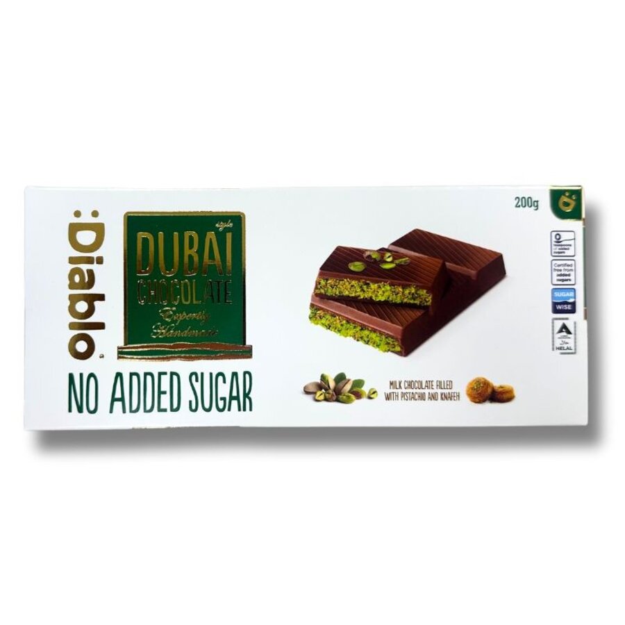Diablo Dubai sjokolade uten tilsatt sukker 200 gr