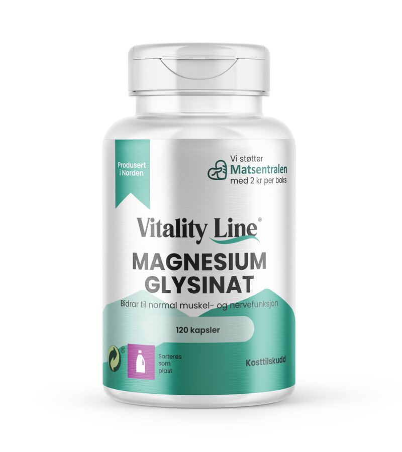 Vitality Line Magnesium Glysinat 350 mg 120 kapsler