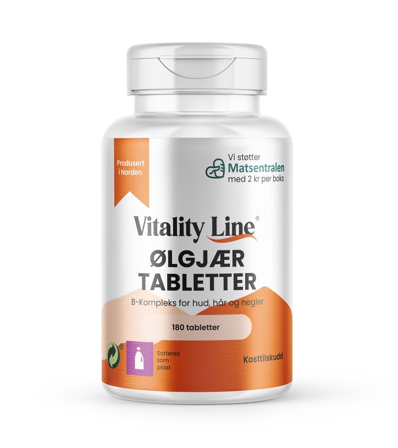 Vitality Line Ølgjærtabletter 280 mg 180 tabletter