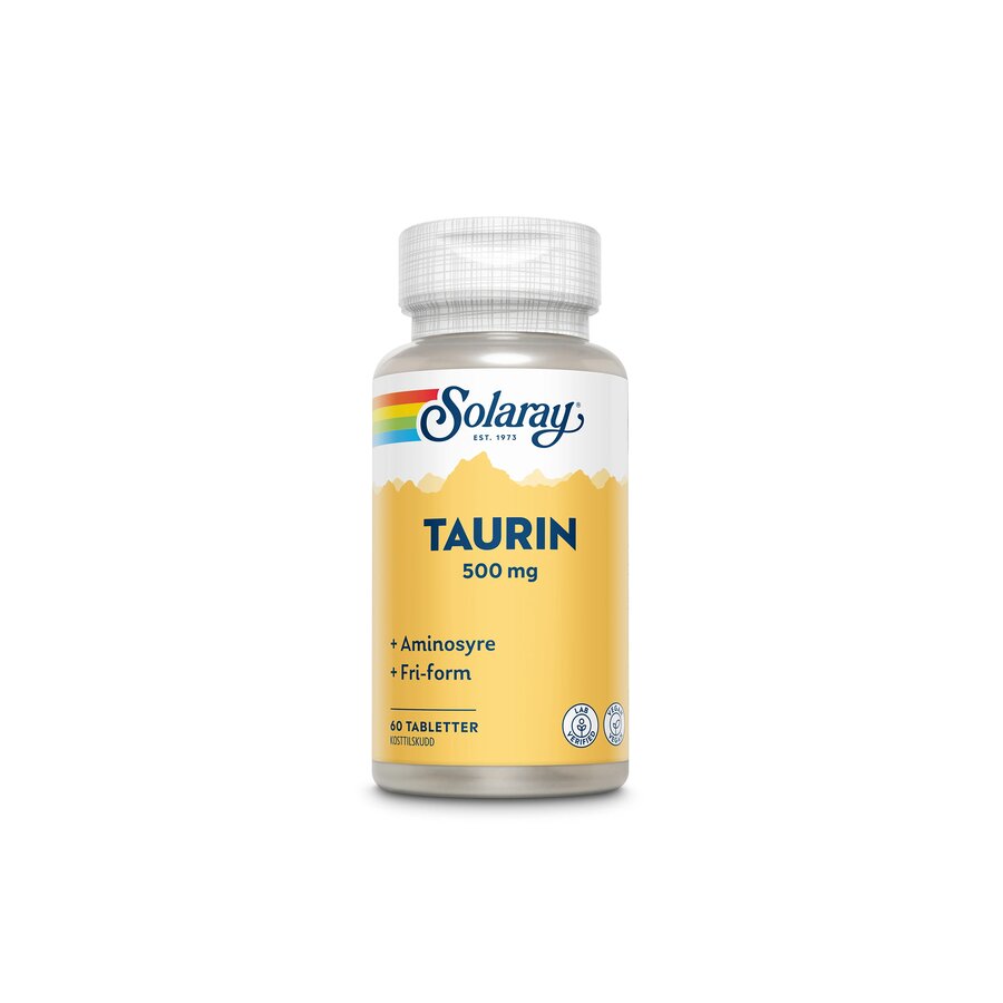 Solaray taurin 500 mg 60 tabletter