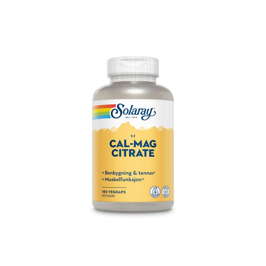 Solaray kalsium-magnesium 1:1 180 kapsler