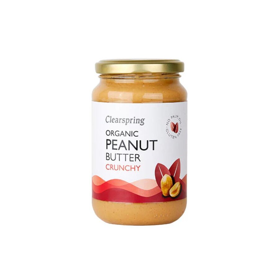 Clearspring økologisk peanøttsmør crunchy med salt 350 g