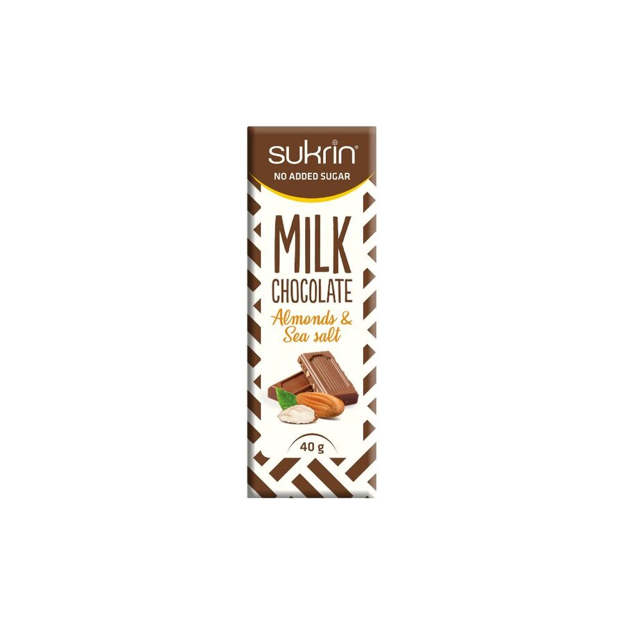 Sukrin melkesjokolade m/mandler & havsalt 40 g