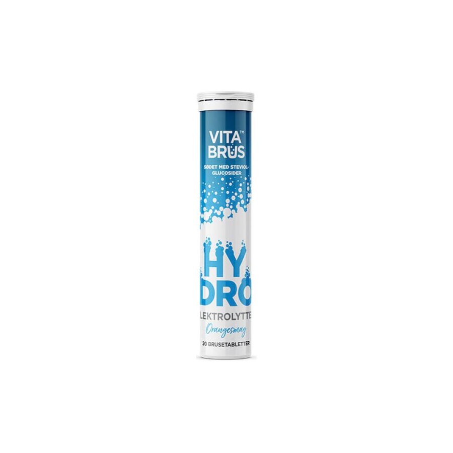VitaBrus Hydro elektrolytter appelsin 20 brusetabletter