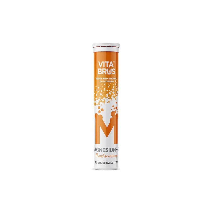 VitaBrus magnesium og vitamin B6 mandarin 20 brusetabletter