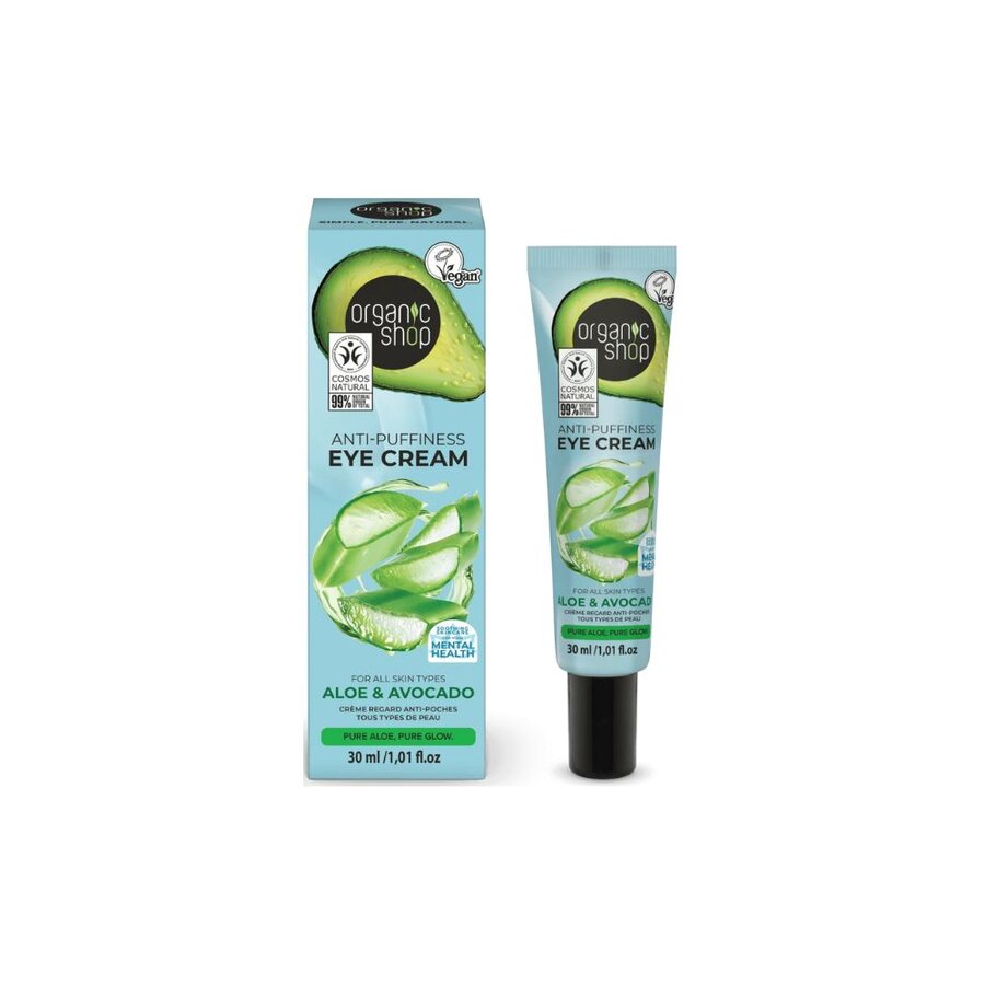 Organic Shop anti-puffiness eye cream aloe & avocado 30 ml