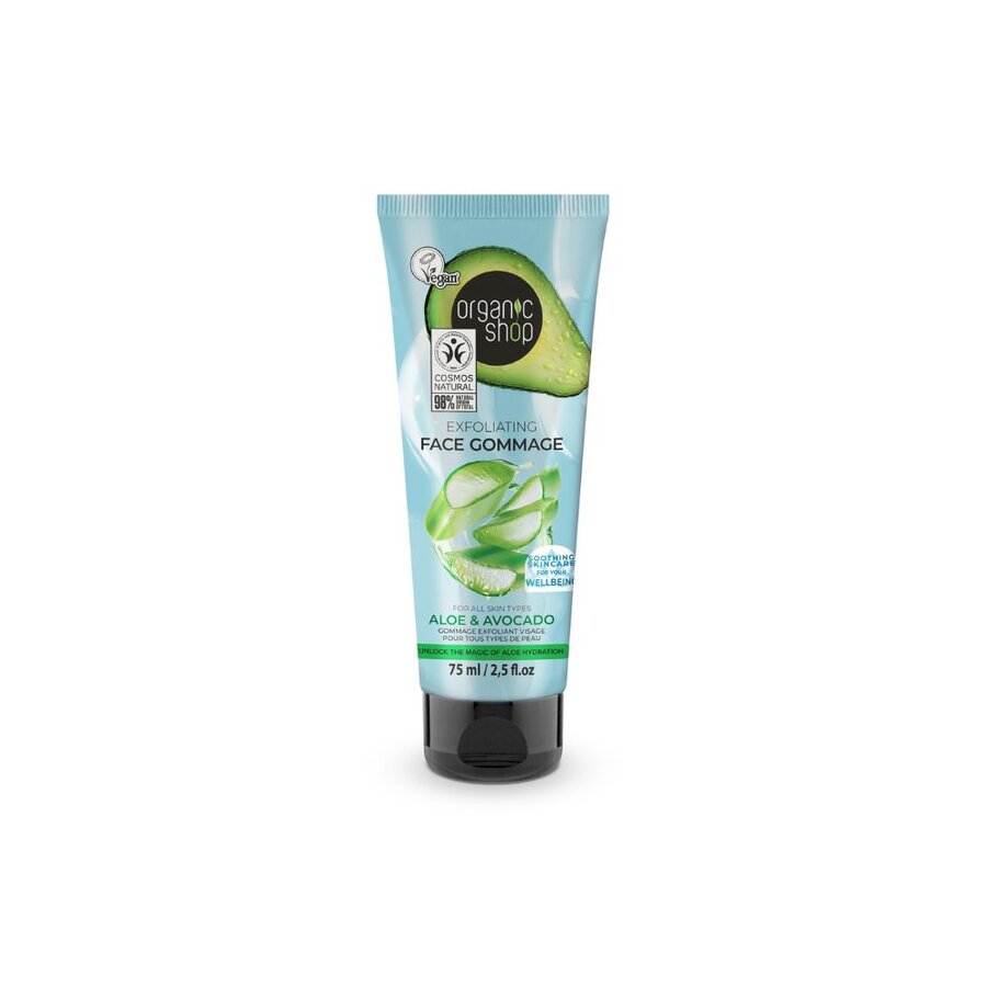 Organic Shop exfoliating face gommage aloe & avocado 75 ml
