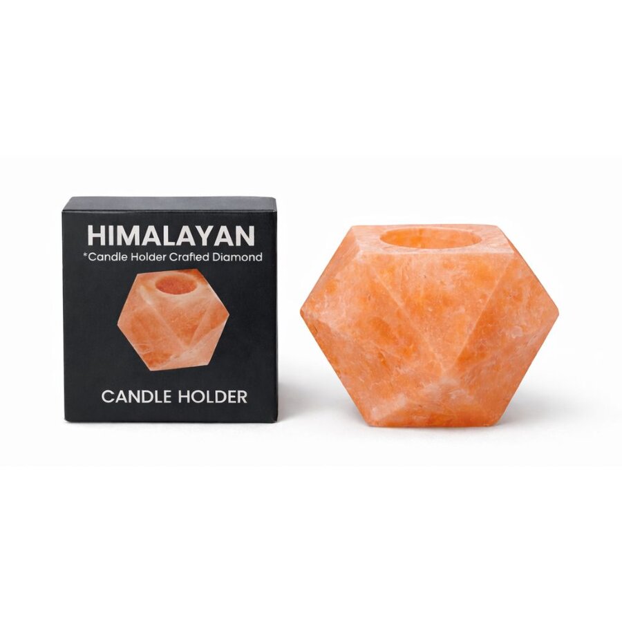 Goodlife himalayan salt candle holder crafted diamond