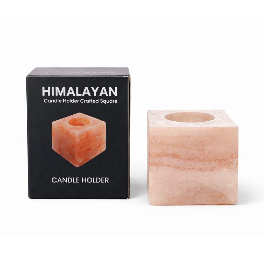 Goodlife himalayan salt candle holder crafted square