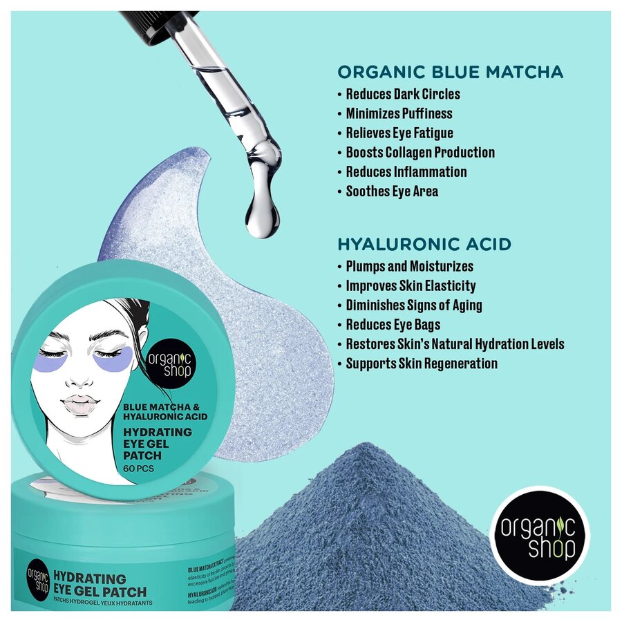 Organic Shop eye gel patch matcha & hyaluronic acid 60 stk