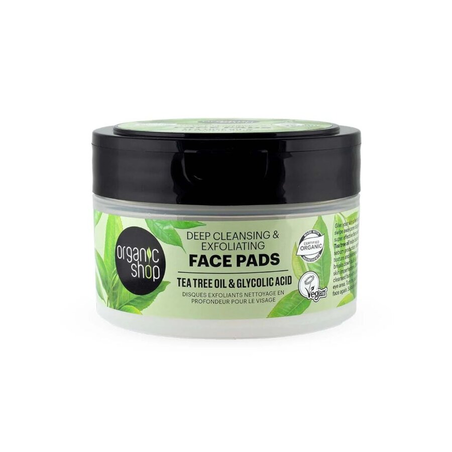 Organic Shop face pads tea tree & glycolic acid 20 stk