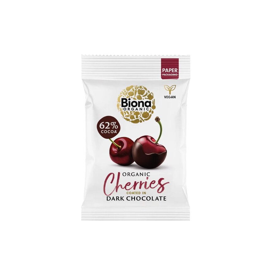 Biona dark chocolate coated cherries 45 g