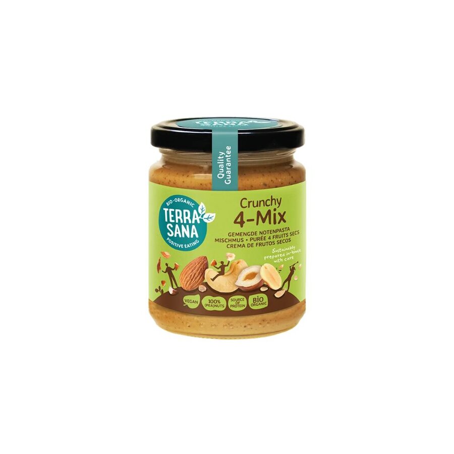TerraSana crunchy 4-mix nøttesmør 250 g