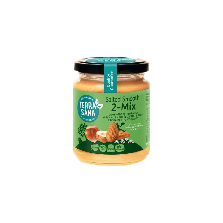 TerraSana saltet smooth 2-mix nøttesmør 250 g