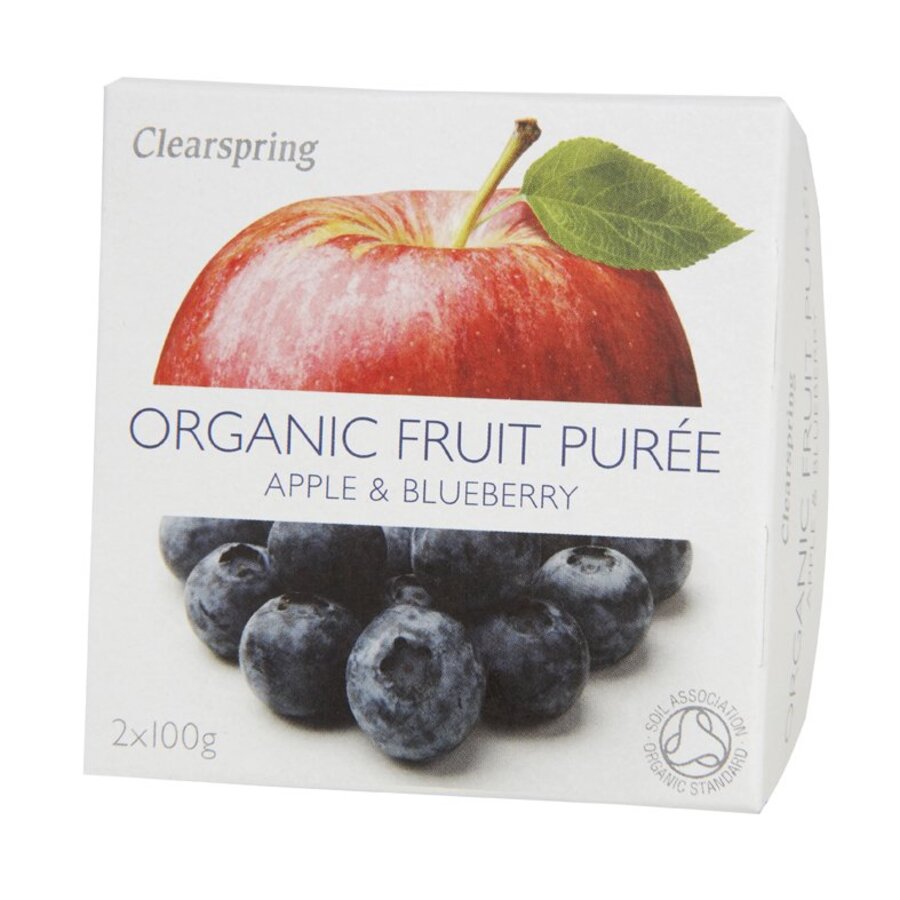 Clearspring økologisk fruktpuré eple & aprikos 2 x 100 g