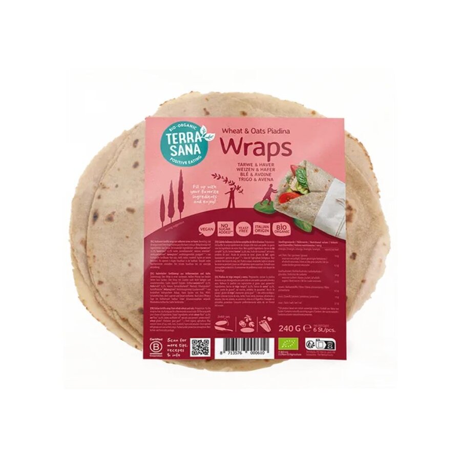 TerraSana piadina wraps fullkorn & havre 240 g
