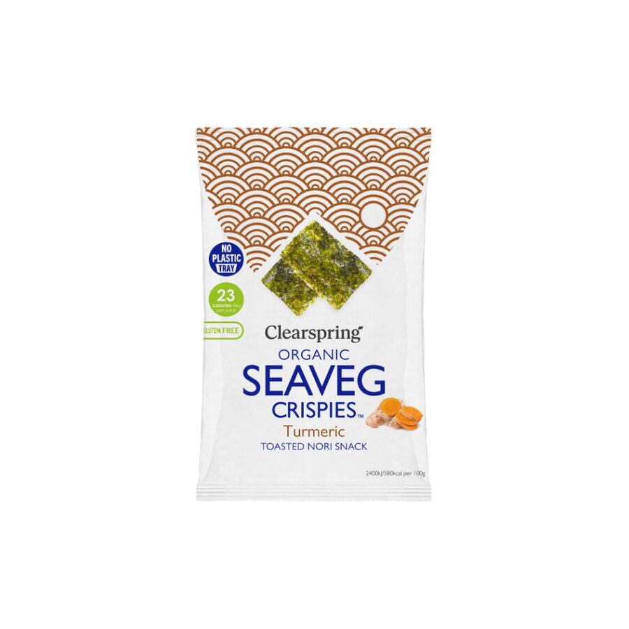 Clearspring seaveg crispies gurkemeie 4 g
