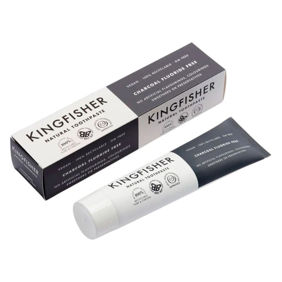 Kingfisher tannkrem charcoal uten fluor 100 ml