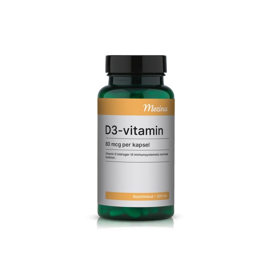 Mezina D3 vitamin 200 kapsler