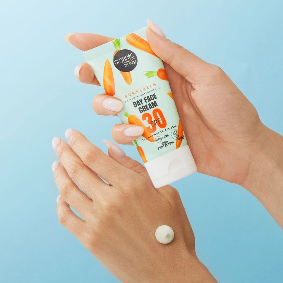 Organic Shop sunscreen carrot face cream SPF30 50 ml