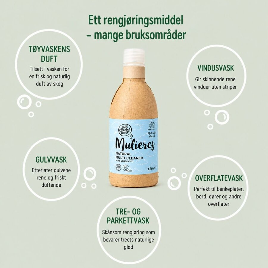 Mulieres natural multi cleaner unscented 450 ml
