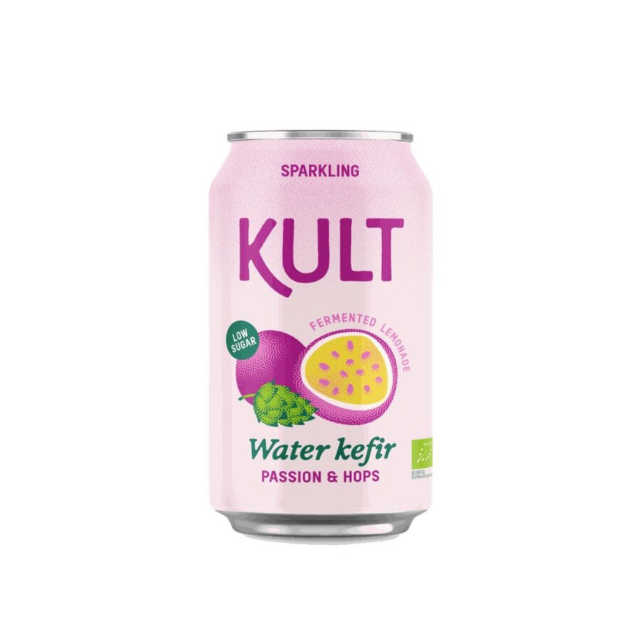 Kult vannkefir pasjonsfrukt og humle 330 ml