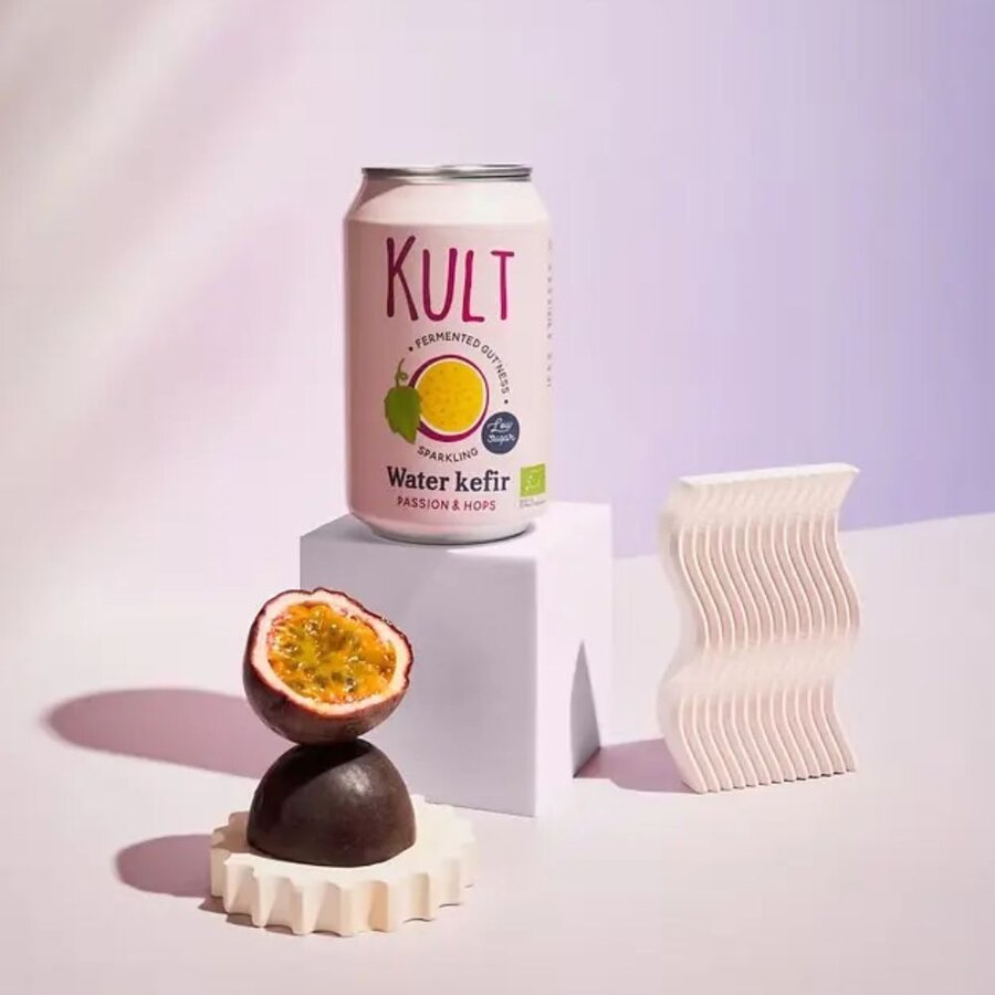 Kult vannkefir pasjonsfrukt og humle 330 ml