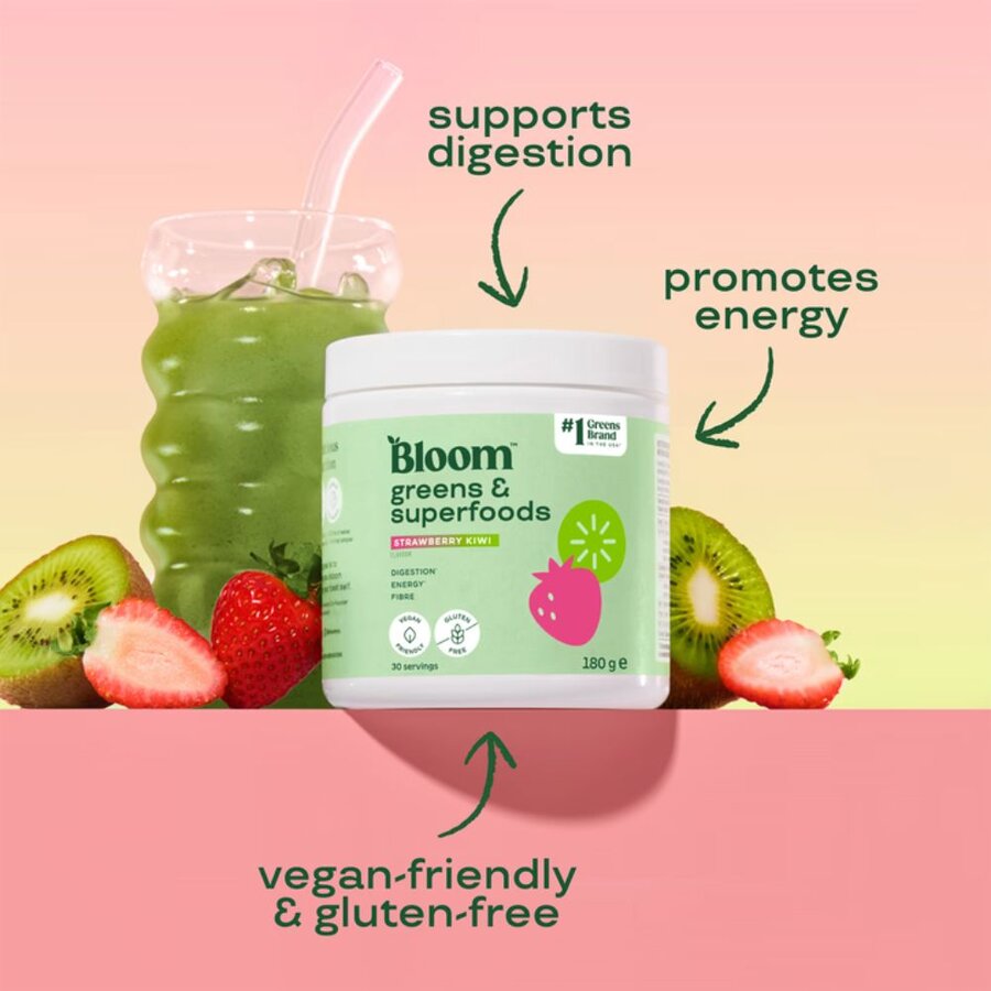 Bloom greens & superfoods strawberry kiwi  180 g