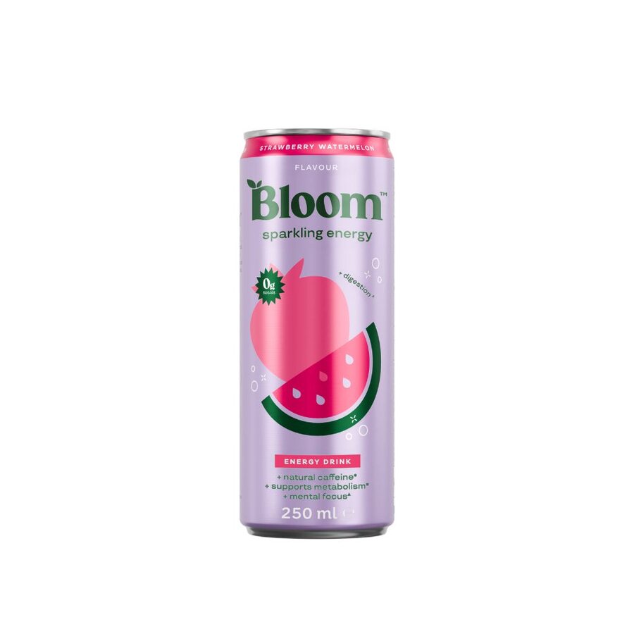 Bloom sparkling energy strawberry watermelon 250 ml