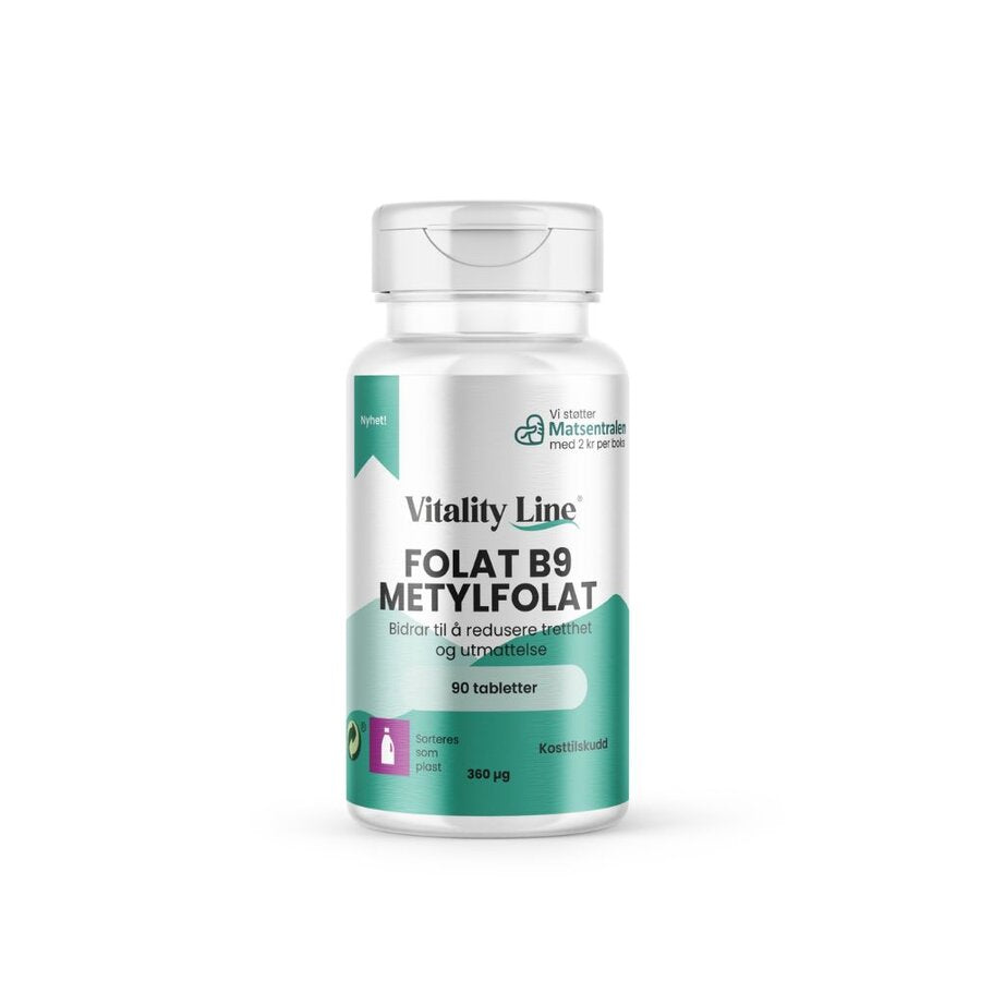 Vitality Line B9 methylfolat 90 tabletter