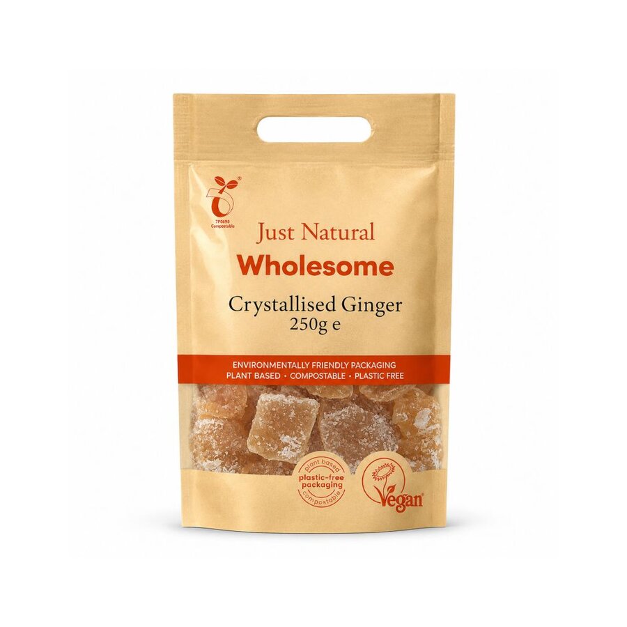 Just Natural krystallisert ingefær 250 g