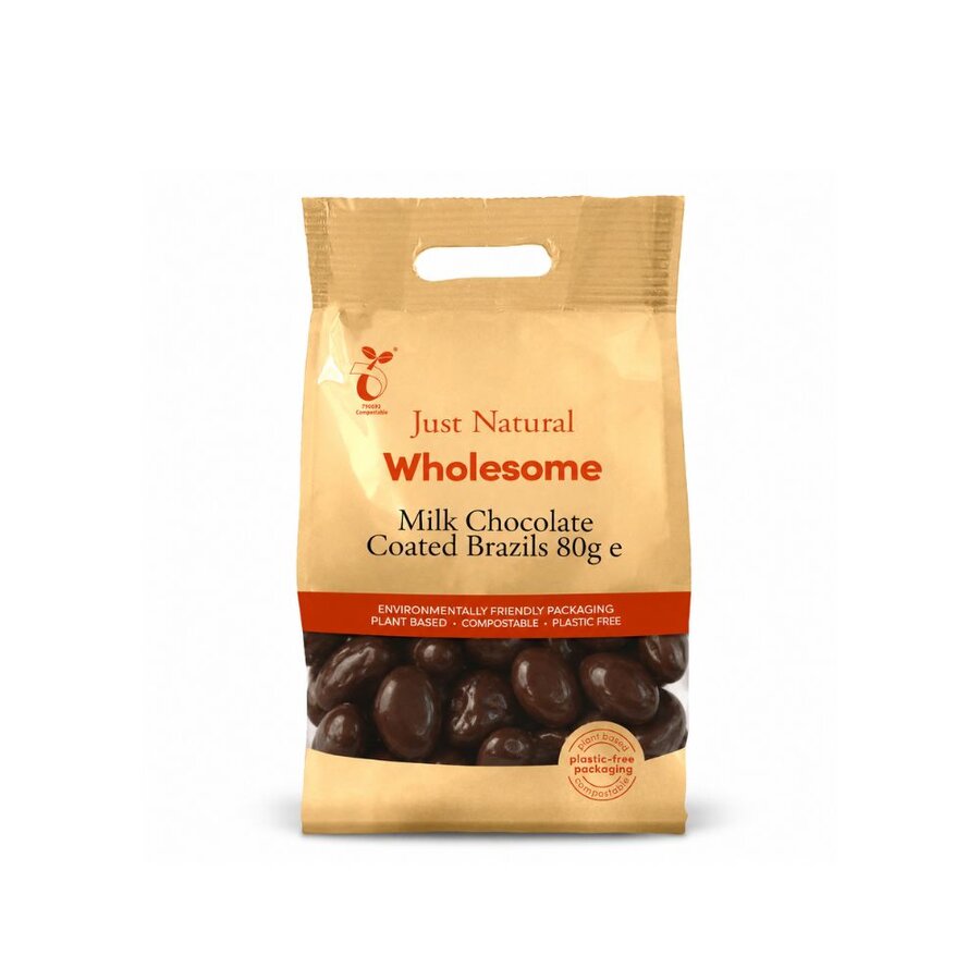 Just Natural milk chocolate coated brazils 80 g