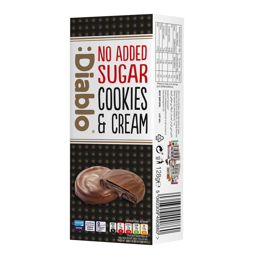 Diablo mørk sjokoladekjeks med browniefyll 128 g