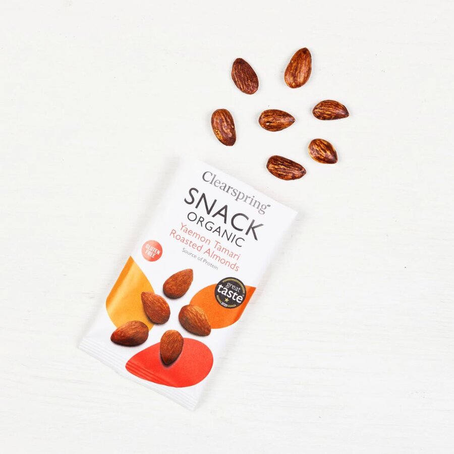 Clearspring snack Yaemon tamari roasted almonds 30 g