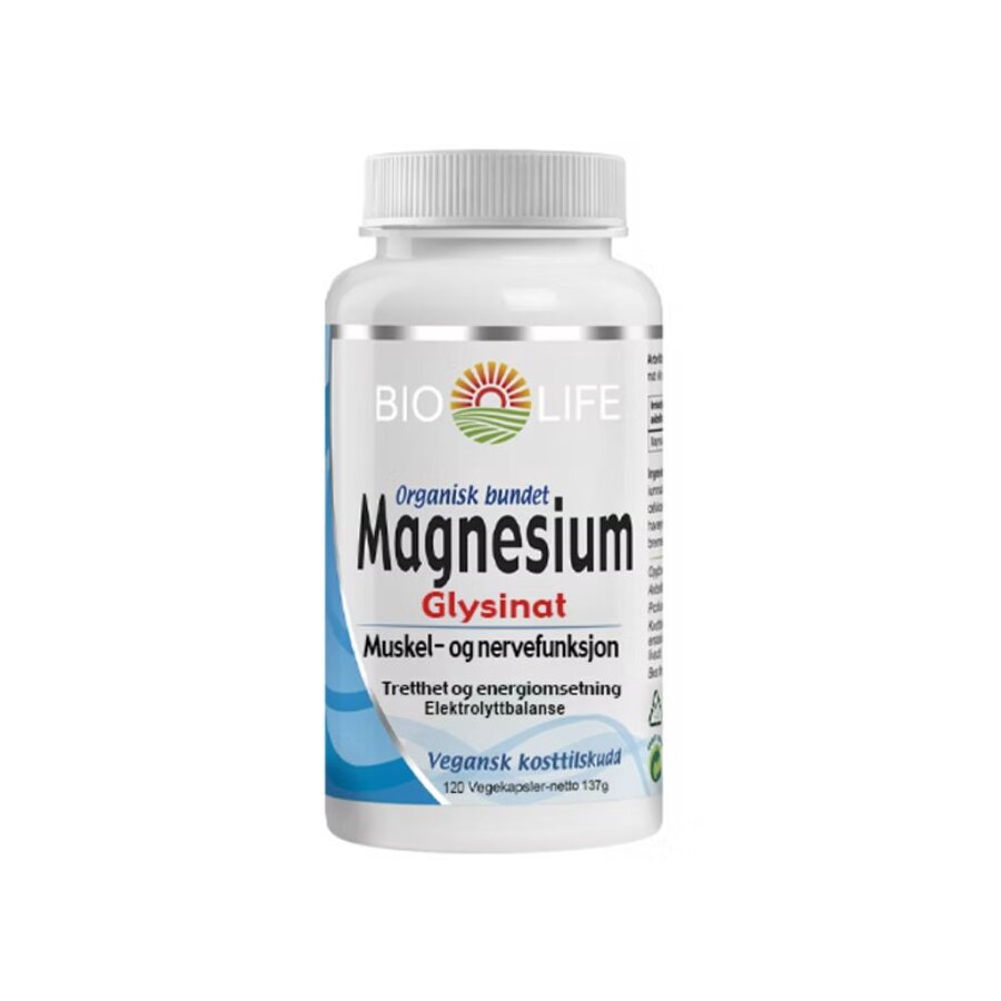 Bio Life Magnesium Glysinat 120 kapsler