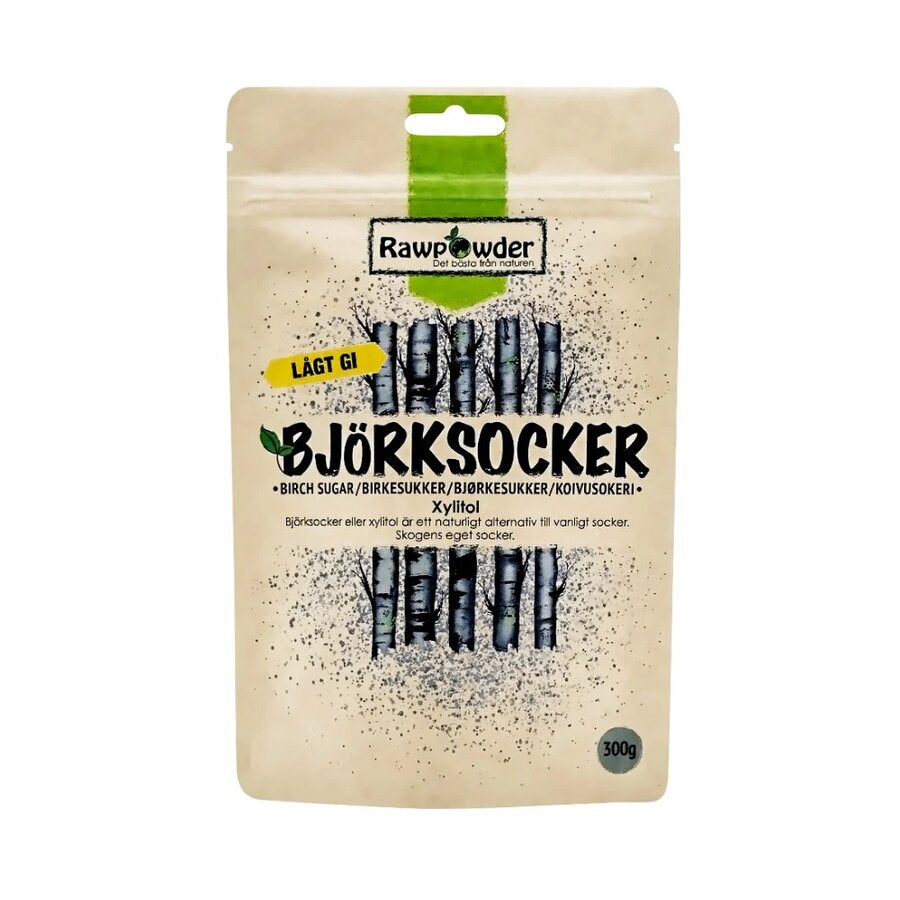 Rawpowder bjørkesukker xylitol 300 g